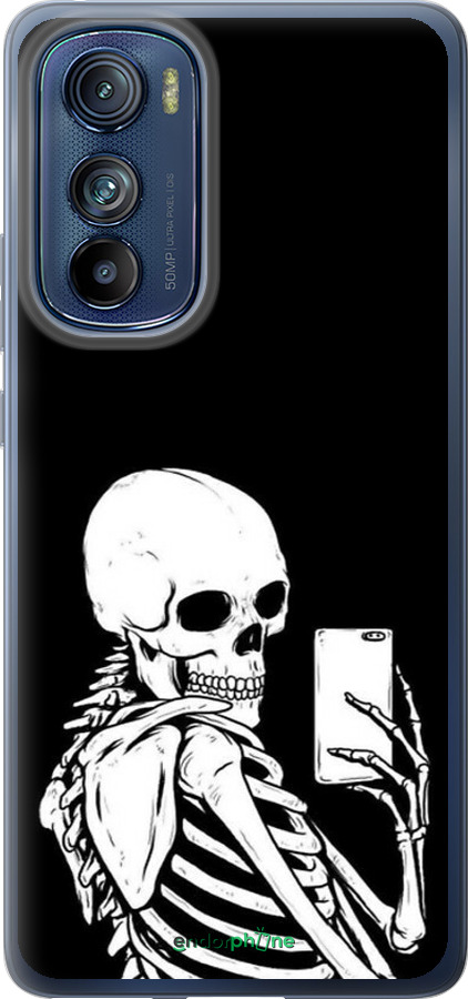 Силиконовый чехол Скелет делает Selfie для Motorola Edge 30 - 6535u-2840 изображение 