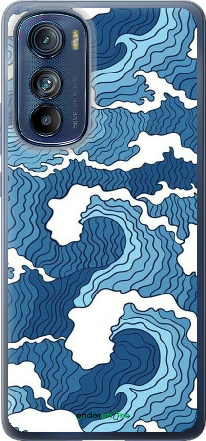 Силиконовый чехол Абстрактный рисунок морских волн для Motorola Edge 30 - 6538u-2840 изображение 
