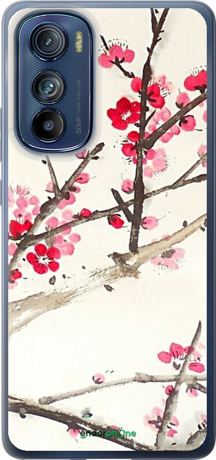 Силиконовый чехол Принт с изображением цветения сакуры для Motorola Edge 30 - 6545u-2840 изображение 