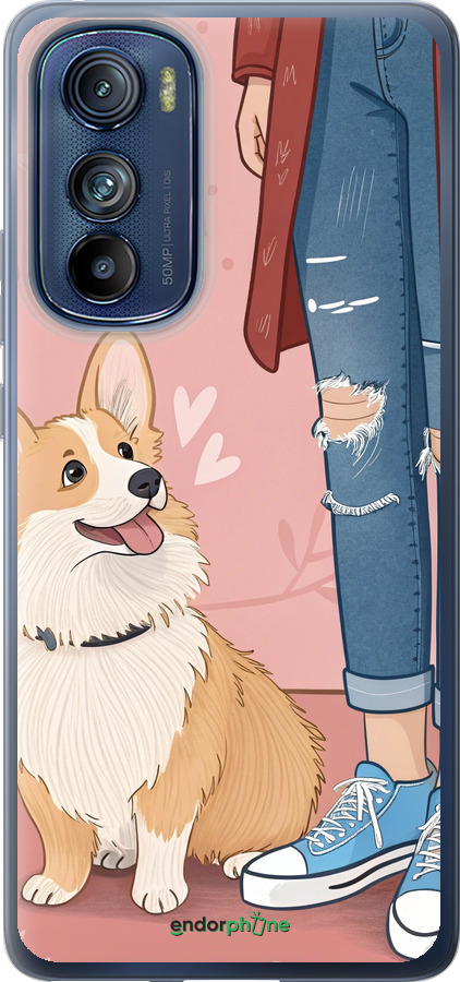 Силиконовый чехол Корги 3 для Motorola Edge 30 - 6707u-2840 изображение 