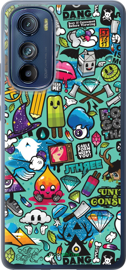 Силиконовый чехол Стикер бомбинг 1 для Motorola Edge 30 - 693u-2840 изображение 