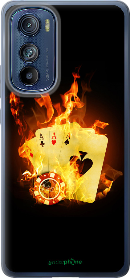 Силиконовый чехол Горящие карты для Motorola Edge 30 - 839u-2840 изображение 