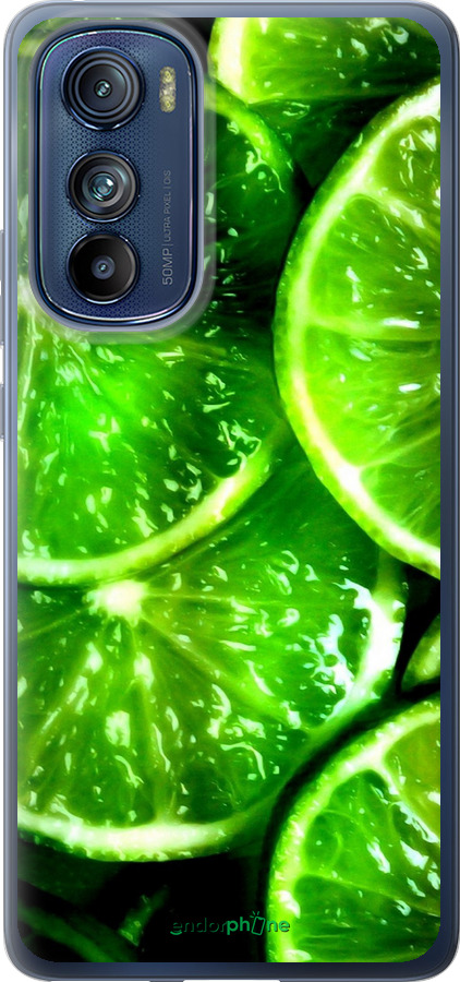 Силиконовый чехол Зелёные дольки лимона для Motorola Edge 30 - 852u-2840 изображение 