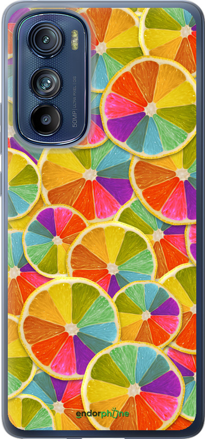 Силиконовый чехол Разноцветные дольки лимона для Motorola Edge 30 - 861u-2840 изображение 