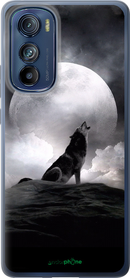Силиконовый чехол Воющий волк для Motorola Edge 30 - 934u-2840 изображение 