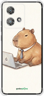 Силикон с усиленными углами чехол Funny Capybara CEO Working для Motorola Edge 40 Neo - 6777sp-3342 изображение 