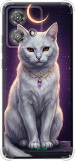 Силіконовий протиударний с посиленими кутами чехол Mystic White Cat Gothic Dark Purple Gold для Motorola Edge 40 Neo - 6805sp-3342 изображение 