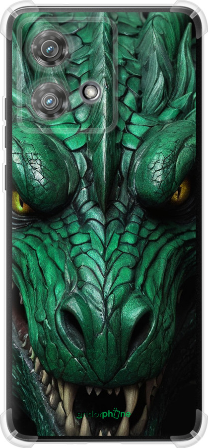 Силіконовий протиударний с посиленими кутами чехол Зелений дракон v2 для Motorola Edge 40 Neo - 5817sp-3342 изображение 