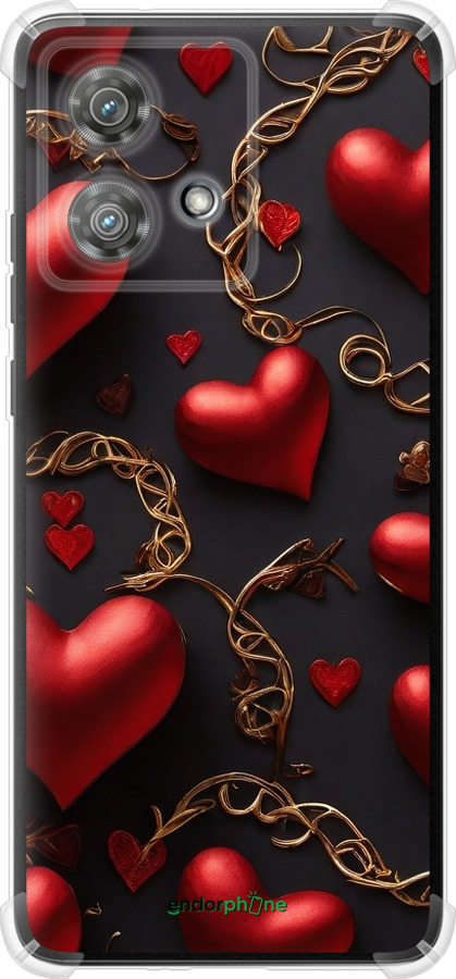 Силикон с усиленными углами чехол Сердечки для Motorola Edge 40 Neo - 5831sp-3342 изображение 