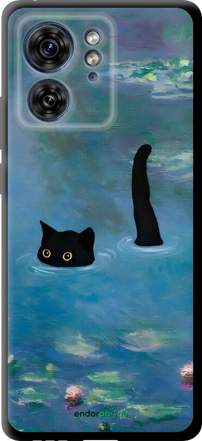 TPU чехол С изображением кота и водяной лилии Monet для Motorola Edge 40 - 6519b-3335 изображение 