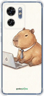 Силикон с усиленными углами чехол Funny Capybara CEO Working для Motorola Edge 40 - 6777sp-3335 изображение 