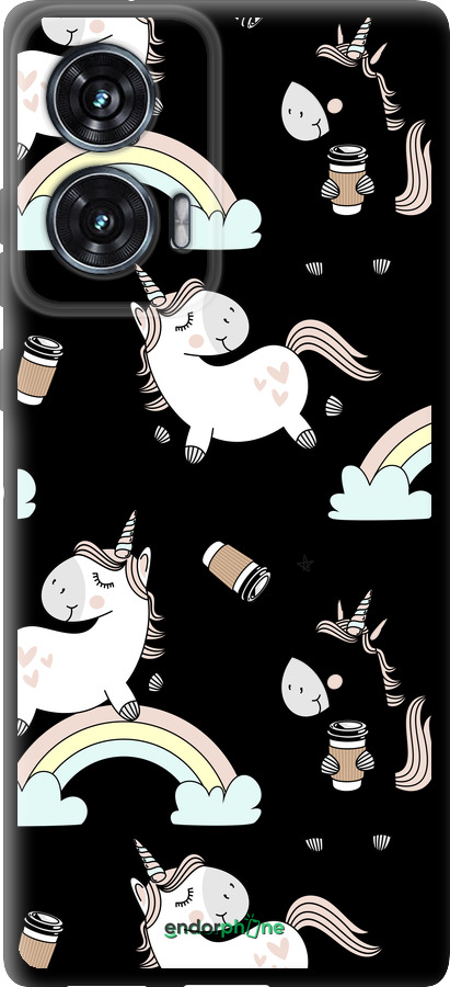TPU чехол Единорог и кофе для Motorola Edge 50 Fusion - 4661b-3748 изображение 