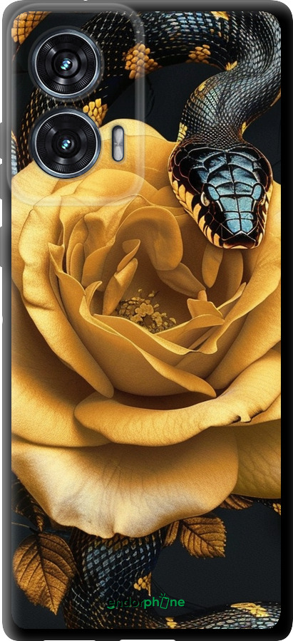 TPU чехол Black snake and golden rose для Motorola Edge 50 Fusion - 6068b-3748 изображение 