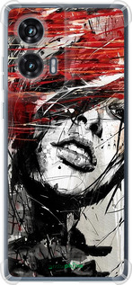 Силикон с усиленными углами чехол Лицо девушки для Motorola Edge 50 Fusion - 1162sp-3748 изображение 