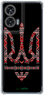 Силикон с усиленными углами чехол Герб - вышиванка на черном фоне для Motorola Edge 50 Fusion - 1196sp-3748 изображение 