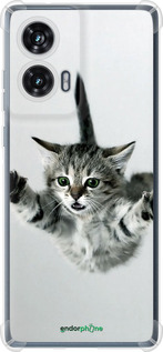 Силикон с усиленными углами чехол Летящий котёнок для Motorola Edge 50 Fusion - 2322sp-3748 изображение 