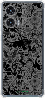 Силикон с усиленными углами чехол Чёрно-серый стикер бомбинг для Motorola Edge 50 Fusion - 2432sp-3748 изображение 