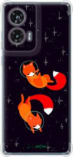 Силикон с усиленными углами чехол Лисички в космосе для Motorola Edge 50 Fusion - 4519sp-3748 изображение 