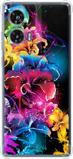 Силикон с усиленными углами чехол Абстрактные цветы для Motorola Edge 50 Fusion - 511sp-3748 изображение 