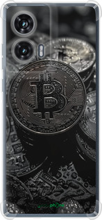Силикон с усиленными углами чехол Black Bitcoin для Motorola Edge 50 Fusion - 6090sp-3748 изображение 