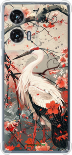 Силикон с усиленными углами чехол Аист в цвету сакуры для Motorola Edge 50 Fusion - 6109sp-3748 изображение 