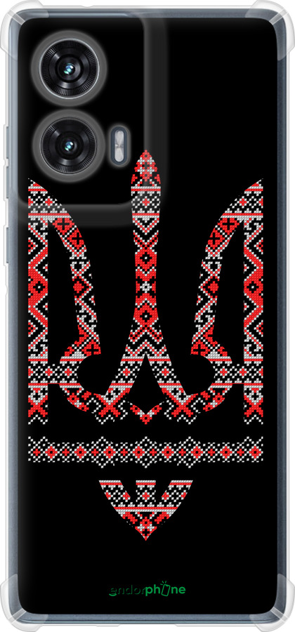 Силикон с усиленными углами чехол Герб - вышиванка на черном фоне для Motorola Edge 50 Fusion - 1196sp-3748 изображение 