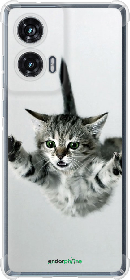 Силикон с усиленными углами чехол Летящий котёнок для Motorola Edge 50 Fusion - 2322sp-3748 изображение 