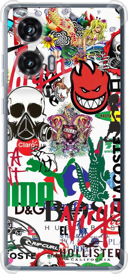 Силикон с усиленными углами чехол Many different logos для Motorola Edge 50 Fusion - 4022sp-3748 изображение 
