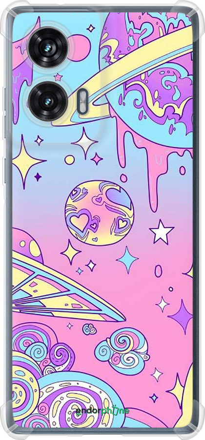 Силикон с усиленными углами чехол Розовая галактика для Motorola Edge 50 Fusion - 4146sp-3748 изображение 