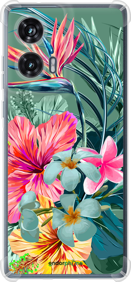Силикон с усиленными углами чехол Тропические цветы v1 для Motorola Edge 50 Fusion - 4667sp-3748 изображение 