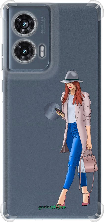 Силикон с усиленными углами чехол Девушка 1 для Motorola Edge 50 Fusion - 4751sp-3748 изображение 