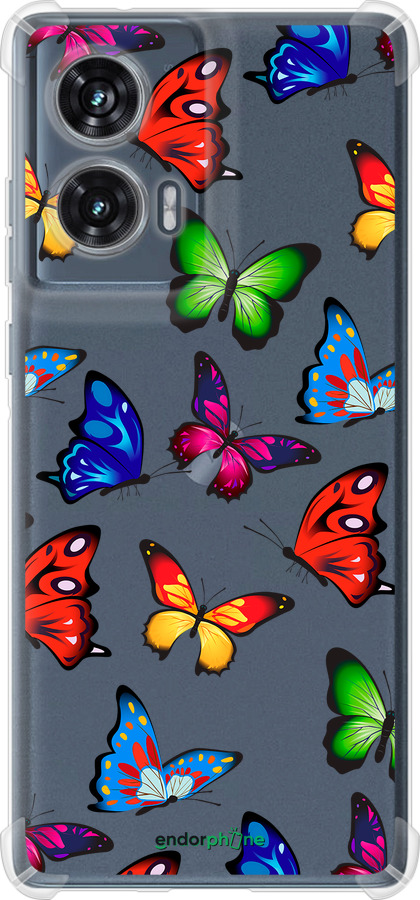 Силикон с усиленными углами чехол Красочные мотыльки для Motorola Edge 50 Fusion - 4761sp-3748 изображение 