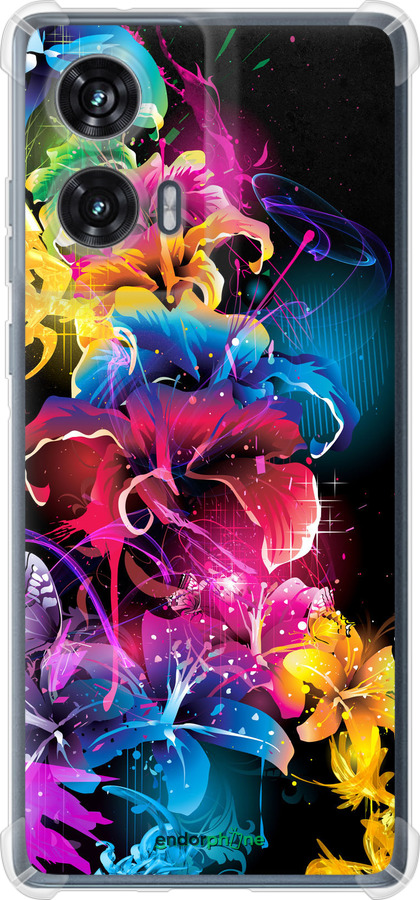 Силикон с усиленными углами чехол Абстрактные цветы для Motorola Edge 50 Fusion - 511sp-3748 изображение 