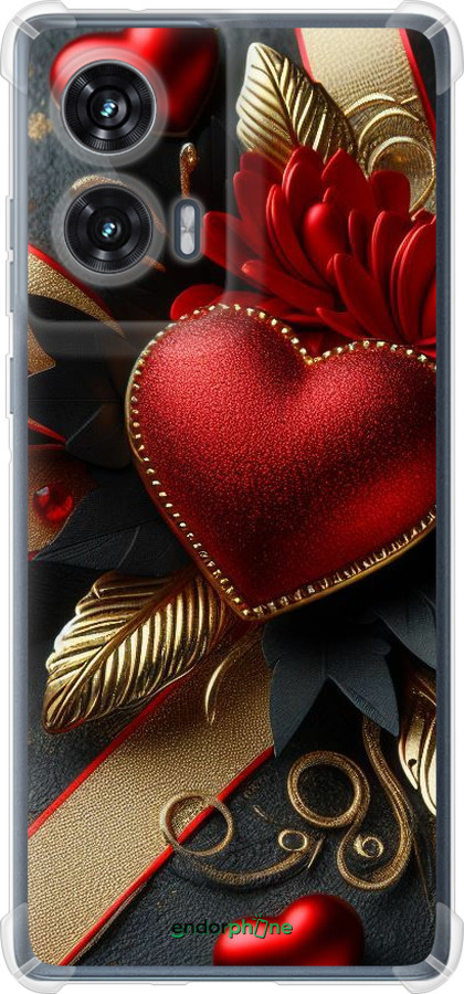 Силикон с усиленными углами чехол Сердечки v2 для Motorola Edge 50 Fusion - 5832sp-3748 изображение 