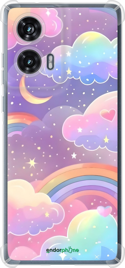 Силикон с усиленными углами чехол Облака и радуга для Motorola Edge 50 Fusion - 6312sp-3748 изображение 