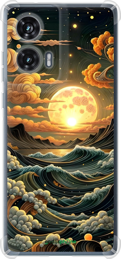 Силикон с усиленными углами чехол Арт волны для Motorola Edge 50 Fusion - 6332sp-3748 изображение 