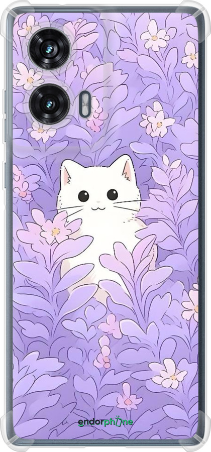 Силикон с усиленными углами чехол Котик в цветах для Motorola Edge 50 Fusion - 6390sp-3748 изображение 
