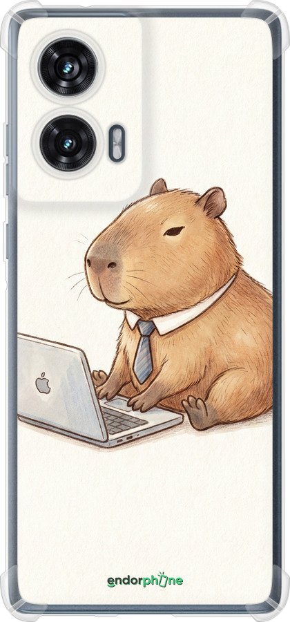 Силикон с усиленными углами чехол Funny Capybara CEO Working для Motorola Edge 50 Fusion - 6777sp-3748 изображение 