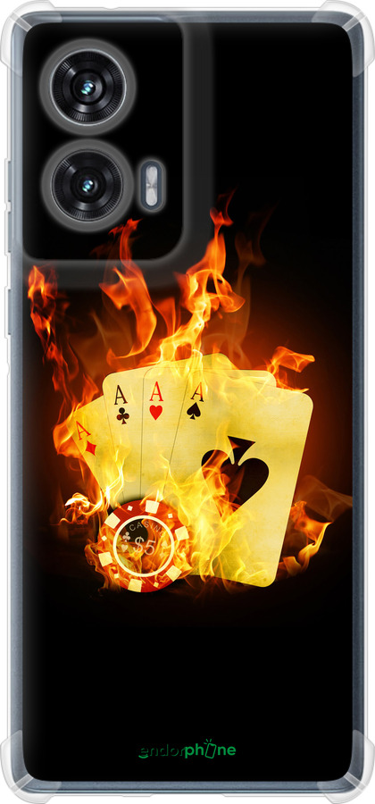 Силикон с усиленными углами чехол Горящие карты для Motorola Edge 50 Fusion - 839sp-3748 изображение 