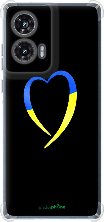 Силикон с усиленными углами чехол Жёлто-голубое сердце для Motorola Edge 50 Fusion - 885sp-3748 изображение 