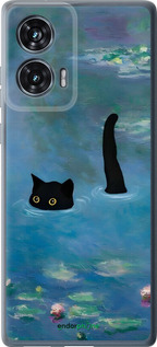 Силиконовый чехол С изображением кота и водяной лилии Monet для Motorola Edge 50 Fusion - 6519u-3748 изображение 