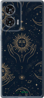 Силиконовый чехол Celestial Harmony: Sun & Moon Gold Mystic Pattern для Motorola Edge 50 Fusion - 6778u-3748 изображение 