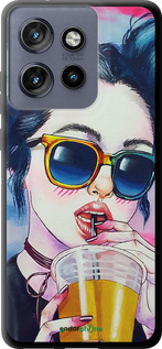 TPU чехол Арт-дівчина в окулярах для Motorola Edge 50 Neo 5G - 3994b-3794 изображение 