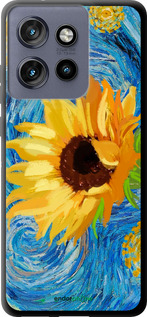 TPU чехол Цветы желто-голубые для Motorola Edge 50 Neo 5G - 5308b-3794 изображение 