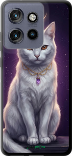 TPU чехол Mystic White Cat Gothic Dark Purple Gold для Motorola Edge 50 Neo 5G - 6805b-3794 изображение 