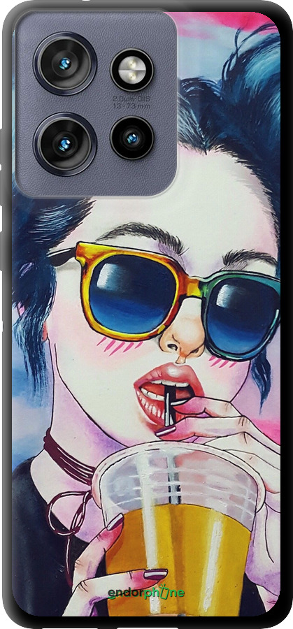 TPU чехол Арт-дівчина в окулярах для Motorola Edge 50 Neo 5G - 3994b-3794 изображение 