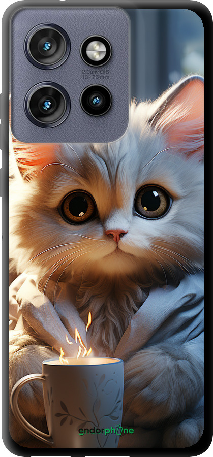 TPU чехол Білий кіт для Motorola Edge 50 Neo 5G - 5646b-3794 изображение 