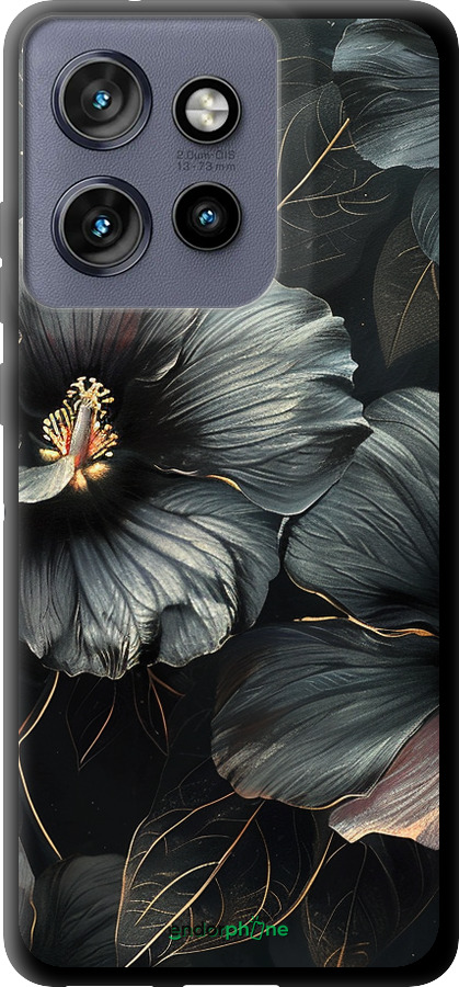 TPU чехол Черные цветы для Motorola Edge 50 Neo 5G - 6031b-3794 изображение 
