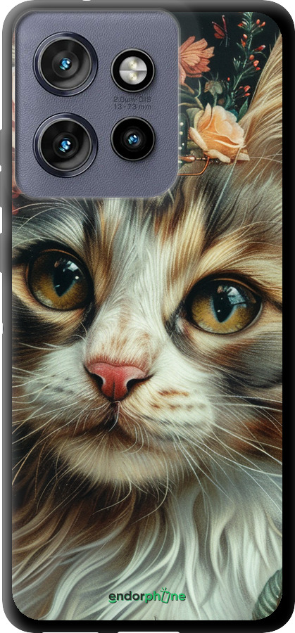 TPU чехол Cats and flowers для Motorola Edge 50 Neo 5G - 6069b-3794 изображение 