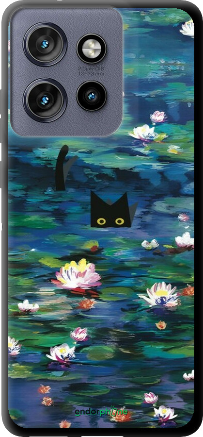 TPU чехол із зображенням водяних лілій та кішок для Motorola Edge 50 Neo 5G - 6257b-3794 изображение 